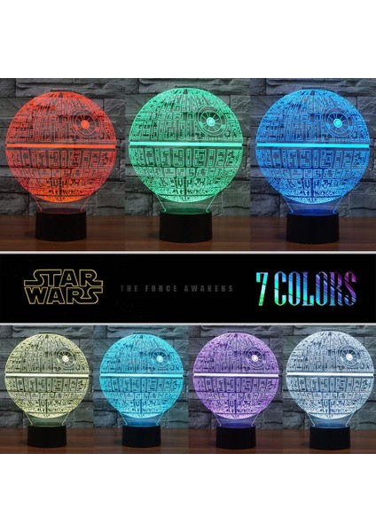 3 Desen 16 Renk 3D Star Wars Gece Lambası Star Wars 3D Lamba Star Wars Hayranları Için Doğum Günü Hediyeleri (Yurt Dışından)