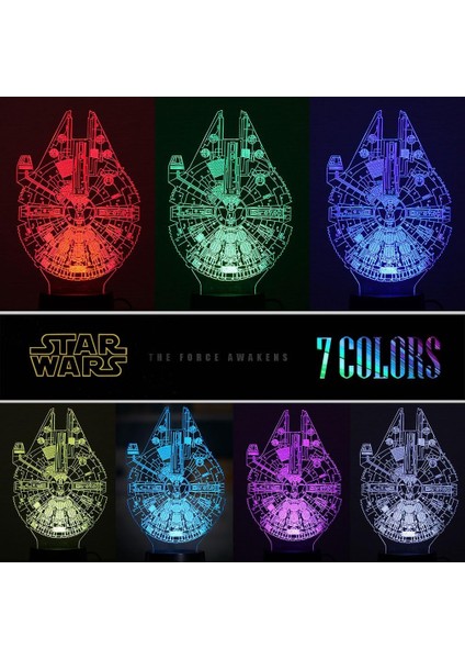 3 Desen 16 Renk 3D Star Wars Gece Lambası Star Wars 3D Lamba Star Wars Hayranları Için Doğum Günü Hediyeleri (Yurt Dışından)