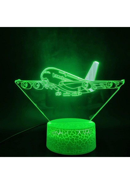3D Düzlem Gece Lambası LED Lamba Illusion 7 Renk Değiştirme Dokunmatik Anahtarı Masa Masa Dekorasyon Lambaları Doğum Günü Hediyesi Akrilik Taban USB Kablosu Oyuncak (Yurt Dışından) fırsatları