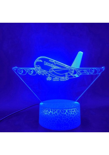 3D Düzlem Gece Lambası LED Lamba Illusion 7 Renk Değiştirme Dokunmatik Anahtarı Masa Masa Dekorasyon Lambaları Doğum Günü Hediyesi Akrilik Taban USB Kablosu Oyuncak (Yurt Dışından) indirimleri