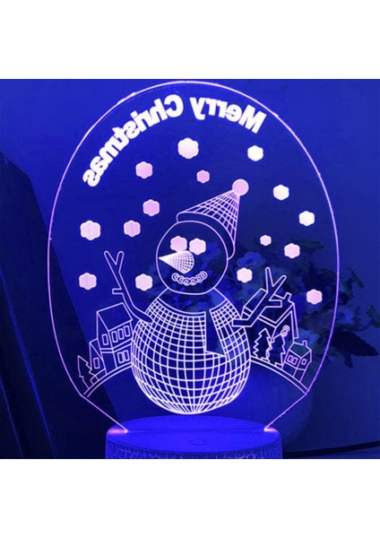 3D Kardan Adam Gece Lambası Illusion Gece Lambası 16 Renk Değiştirme Masa Masa Dekorasyon Lambaları Hediye Akrilik Düz Abs Taban USB Kablosu Oyuncak (Yurt Dışından) fiyatları