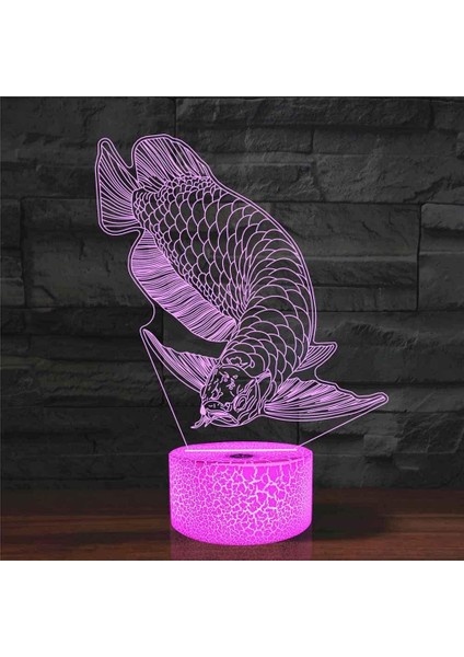 Gece Işığı 3D Illüzyon Lambası Hayvan Balık Heykeli Masa Işıkları Kısılabilir 16 Renk Değiştiren Akıllı Dokunuş, Ev Yatak Odası Dekor Lambası Kız Erkek Çocuklar Için Doğum Günü Yen (Yurt Dışından)