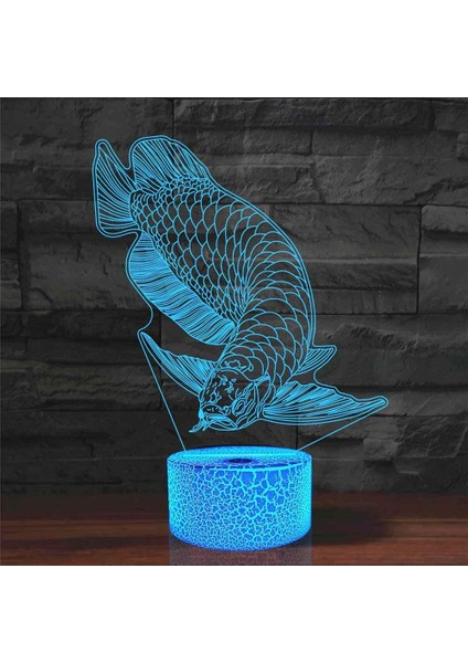Gece Işığı 3D Illüzyon Lambası Hayvan Balık Heykeli Masa Işıkları Kısılabilir 16 Renk Değiştiren Akıllı Dokunuş, Ev Yatak Odası Dekor Lambası Kız Erkek Çocuklar Için Doğum Günü Yen (Yurt Dışından)