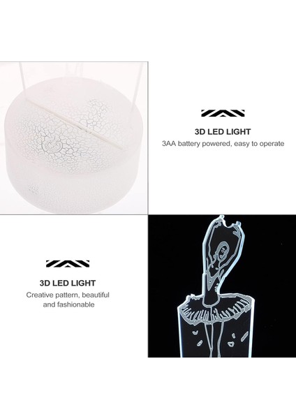LED Masa Lambası 3D Illüzyon Gece Lambası Bale Dansçısı Axolotl Şekli Masa Lambası 16 Renk Değişimi Işık Dokunmatik Optik Illüzyon LED Komodin Uyuyan Gece Lambası Masa Lambası LED (Yurt Dışından)