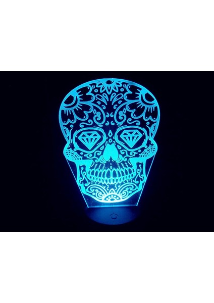 3D Kafatası Gece Lambası Dekor Masa Danışma Optik Illusion Lambalar 7 Renk Değiştirme Işıkları LED Masa Lambası Noel Ev Aşk Doğum Günü Çocuk Çocuk Dekor Oyuncak Hediye (Yurt Dışından)