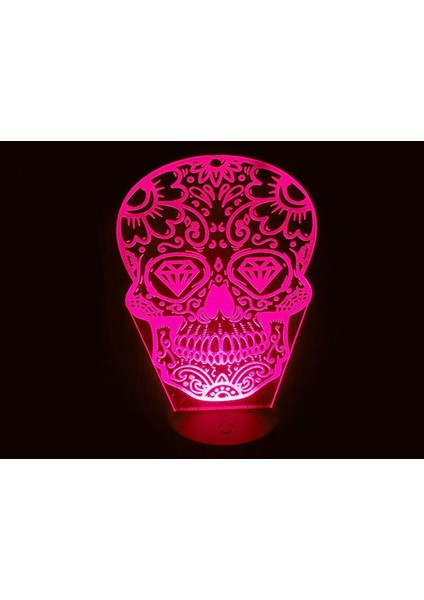 3D Kafatası Gece Lambası Dekor Masa Danışma Optik Illusion Lambalar 7 Renk Değiştirme Işıkları LED Masa Lambası Noel Ev Aşk Doğum Günü Çocuk Çocuk Dekor Oyuncak Hediye (Yurt Dışından) fiyatları