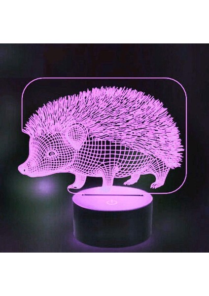 Çocuklar Hayranları Için Kirpi Şekil 3D Gece Lambası, Uzaktan Kumanda ile Değişen 16 Renk, Çocuk Odası Dekoru, Şekil Manga Illusion LED Oyuncak Lamba Kız Erkek Noel Hediyeleri (Yurt Dışından)