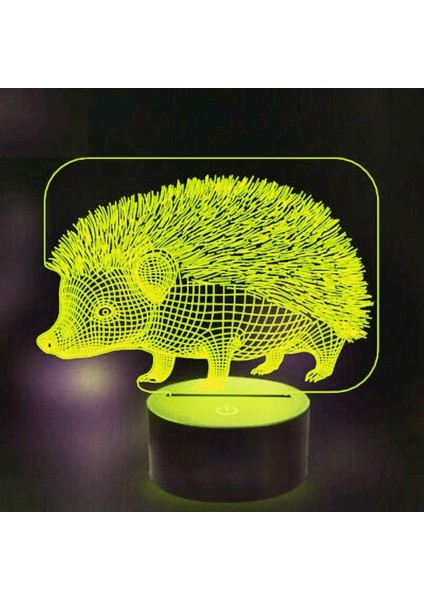 Çocuklar Hayranları Için Kirpi Şekil 3D Gece Lambası, Uzaktan Kumanda ile Değişen 16 Renk, Çocuk Odası Dekoru, Şekil Manga Illusion LED Oyuncak Lamba Kız Erkek Noel Hediyeleri (Yurt Dışından) fiyatları