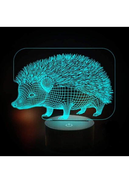 Çocuklar Hayranları Için Kirpi Şekil 3D Gece Lambası, Uzaktan Kumanda ile Değişen 16 Renk, Çocuk Odası Dekoru, Şekil Manga Illusion LED Oyuncak Lamba Kız Erkek Noel Hediyeleri (Yurt Dışından) modelleri
