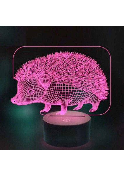 Çocuklar Hayranları Için Kirpi Şekil 3D Gece Lambası, Uzaktan Kumanda ile Değişen 16 Renk, Çocuk Odası Dekoru, Şekil Manga Illusion LED Oyuncak Lamba Kız Erkek Noel Hediyeleri (Yurt Dışından) fırsatları