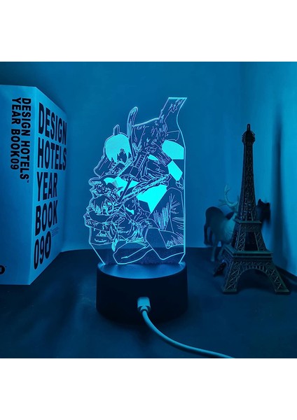 Anime LED Işık Testere Adam Yatak Odası Dekorasyon Gece Lambası Doğum Günü Hediyesi Odası Dekor Masa 3D Lamba Testere Adam (Yurt Dışından)