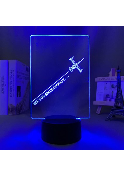 Kovboy Bobop Anime 3D Erkek Için Gece Lambası 16 Renk Kız Odası Dekor Illusion LED Lamba USB Manga Bebop Spike Şekil Uygun Çocuklar Hayranlar Noel Hediyeleri (Kovboy Bobop 2) (Yurt Dışından)