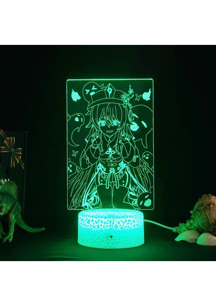 Oyun Genshin Darbe Şekil 3D LED Gece Işığı Lambası Akrilik LED Lamba Oyun Odası Dekor Hediye (Yurt Dışından)