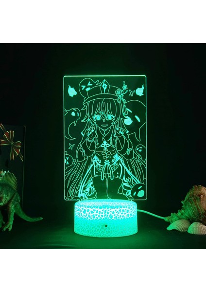 Oyun Genshin Darbe Şekil 3D LED Gece Işığı Lambası Akrilik LED Lamba Oyun Odası Dekor Hediye (Yurt Dışından) indirimleri