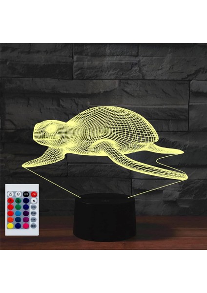 Çocuklar Için Gece Lambası 3D Deniz Kaplumbağası Uzaktan Kumandalı LED Lamba 16 Renk Değiştirme Noel Doğum Günü Hediyesi Çocuk Için (Yurt Dışından)
