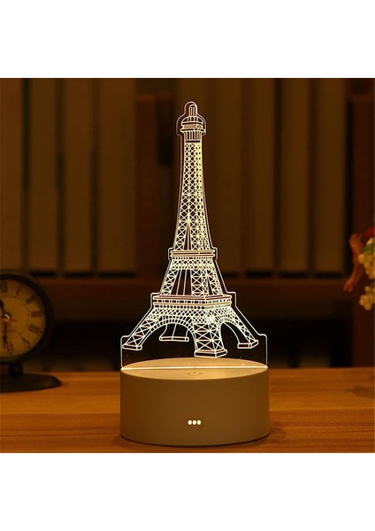 1 Adet Romantik Aşk 3D Akrilik Ev Için LED Lamba Çocuk Gece Lambası Masa Lambası Doğum Günü Partisi Dekoru Sevgililer Günü Başucu Lambası (Renk : USB Sıcak Beyaz, Renk Yayan : Tieta) (Yurt Dışından)