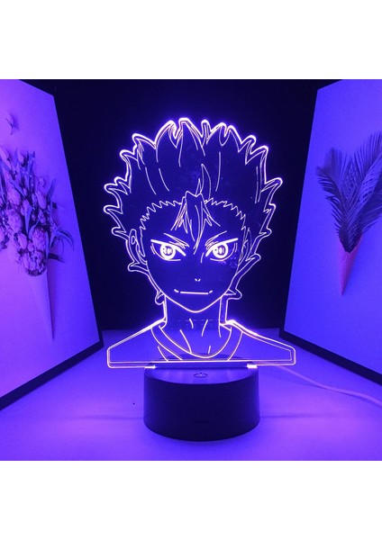 Anime Haikyuu 3D Lamba Hinata Shoyo Şekil Çocuklar Için Yatak Odası Dekoru Gece Lambası Rgb LED Renkli Masa Gece Lambası Çocuk Manga Hediye (Yurt Dışından)