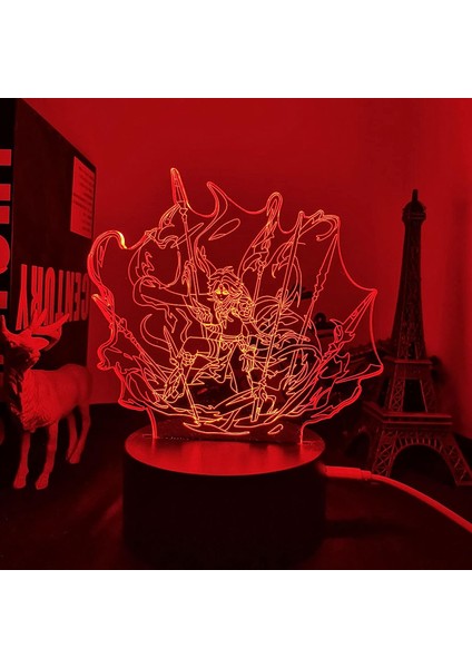 3D LED Gece Işığı Lambası Genshin Impact Akrilik LED Lamba Oyunu (Yurt Dışından)