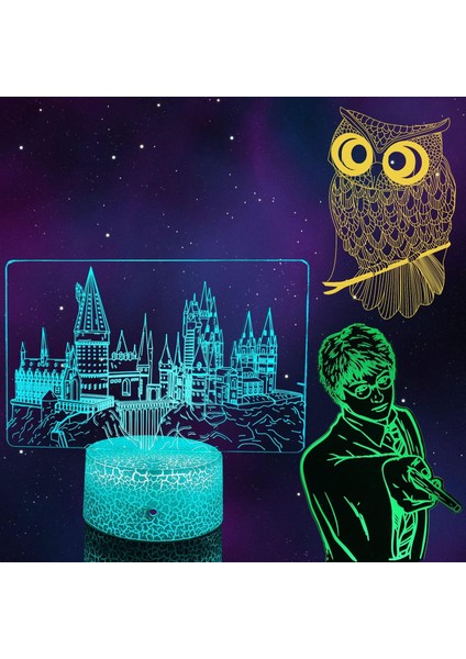 3D Gece Lambası, Hogwarts Kalesi Lambası (3 Model), Uzaktan Kumandalı 7 Renk Değişimi Dekor Lambası, Dim, Zamanlayıcı, Sihirli Erkek Çocuklara Kızlar Için Hediyeler Noel Doğum Günü (Yurt Dışından)