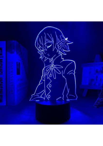 Yedi Ölümcül Günah Helbram LED Gece Lambası Yatak Odası Dekoru Gece Lambası Doğum Günü Hediyesi Anime 3D Lamba Yedi Ölümcül Günah (Yurt Dışından)