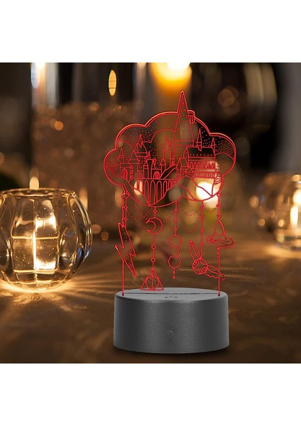 Yatak Odası Lambası Çevre Dostu 3D Gece Lambası 7 Renkli USB Powered Dokunmatik Anahtar Yatak Odası Doğum Günü Için (Yurt Dışından)