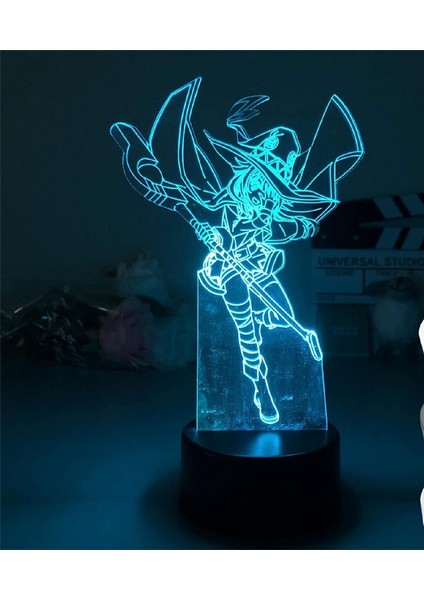 3D Gece Lambası Subarashii Megumin Anime Manga Odası Sevimli Doğum Günü Hediyesi LED Lamba Dokunmatik USB Masa Masa Lambası (Yurt Dışından)