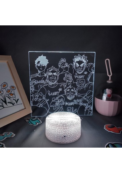 Haikynn Anime 3D Gece Lambası Boy Için 16 Renkler Kız Odası Dekor Illusion LED Lamba USB Manga Tobio Şekil Uygun Çocuklar Fanlar Noel Hediyeleri (Lav Lambası) (Yurt Dışından)