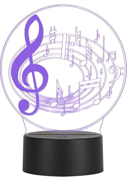 Müzik Notası Lambası, 3D Görsel Efekt Nota LED Işık Dekoratif Lamba Ev Için Enerji Tasarrufu (Yurt Dışından)