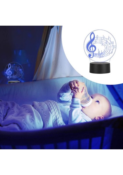 Müzik Notası Lambası, 3D Görsel Efekt Nota LED Işık Dekoratif Lamba Ev Için Enerji Tasarrufu (Yurt Dışından) fiyatları