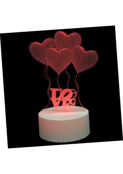 Masa Dekoru Kalp Balon Gece Lambası USB Masa Lambası LED Masa Lambası LED Gece Lambası Resim 3D Düğme Pil Aşk Temizle Balonlar LED Gece Lambası Masa Süslemeleri (Yurt Dışından)