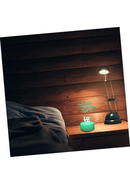 Masa Dekoru Kalp Balon Gece Lambası USB Masa Lambası LED Masa Lambası LED Gece Lambası Resim 3D Düğme Pil Aşk Temizle Balonlar LED Gece Lambası Masa Süslemeleri (Yurt Dışından)