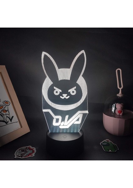 Overwatches Ow 3D Oğlan Için Gece Işığı 16 Renk Kız Odası Dekoru Illusion LED Lamba USB Overwatches Ow Figure Uygun Çocuklar Fanlar Yılbaşı Hediyeleri (Siyah Lamba) (Yurt Dışından)