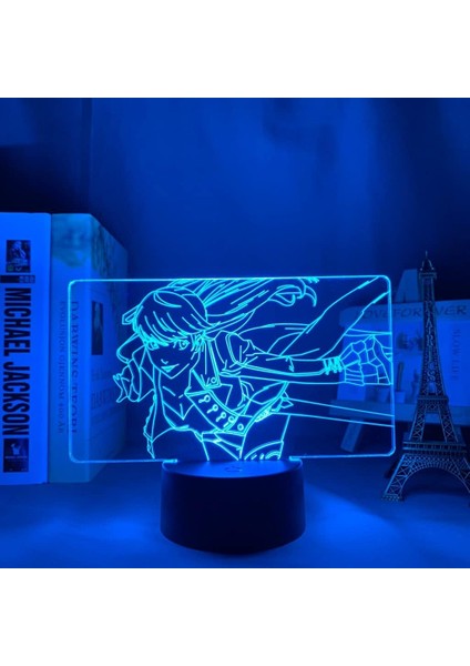 Sumire Yoshizawa Persona 5 Anime 3D Erkek Için Gece Lambası 16 Renk Kız Odası Dekor Illusion LED Lamba USB Manga Yoshizawa Şekil Uygun Çocuklar Hayranlar Noel Hediyeleri (Yurt Dışından) modelleri