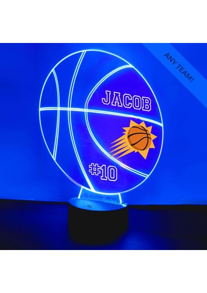 Phoenix Basketbol Suns Spor Gece Işığı Masa Masa Lambası Spor Kask LED El Yapımı Uzaktan Kumanda ile Kişiselleştirilmiş Büyük Hediye (Yurt Dışından)