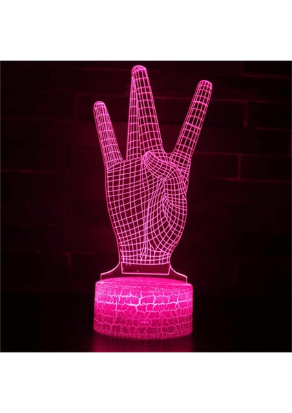 3D Kaya El Gece Lambası LED Lamba Illusion 7 Renk Değiştirme Dokunmatik Anahtar Masa Masa Dekorasyon Lambaları Doğum Günü Hediyesi Akrilik Taban USB Kablosu Oyuncak (Yurt Dışından) fiyatları