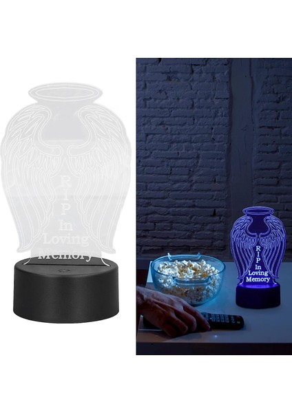 3D Gece Işığı Modunda LED 7 Renkli Lamba, Yatak Odası Çalışması Için Montaj Tabanı ile Birlikte (Yurt Dışından) fiyatları