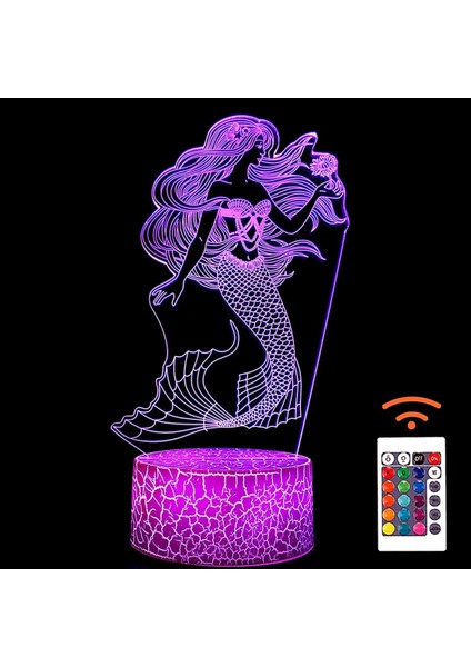 3D Illusion Gece Işığı Görsel Yaratıcı LED Masa Lambası Dokunmatik Kontrol Ev Dekorasyonu Veya Çocuklar Için 7 Renk Değişimi Kız Tatil Hediyeleri (Yurt Dışından)