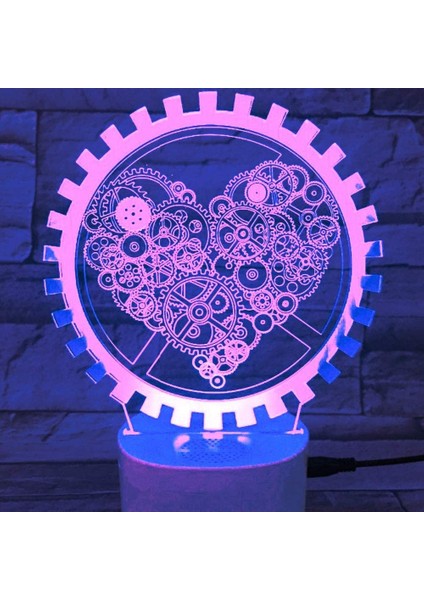 3D Aşk Kalp Gece Lambası LED Lamba Illusion 7 Renk Değiştirme Dokunmatik Anahtar Masa Masa Dekorasyon Lambaları Doğum Günü Hediyesi Akrilik Taban USB Kablosu Oyuncak (Yurt Dışından) modelleri