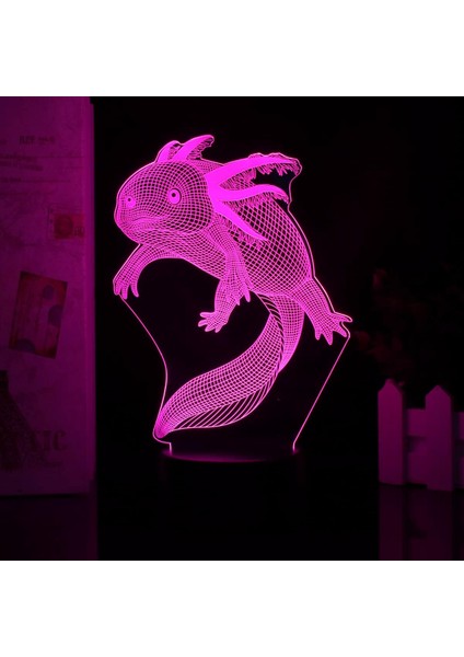 Axolotl 3D Illüzyon Lambası Axolotl Gece Işıkları Uzaktan Kumanda 16 Renk+Dokunmatik 7 Renk Masa Lambası Doğum Günü Noel Hediyeleri Olarak Mükemmel, Ev Dekorasyonu (Siyah Taban) (Yurt Dışından) fırsatları