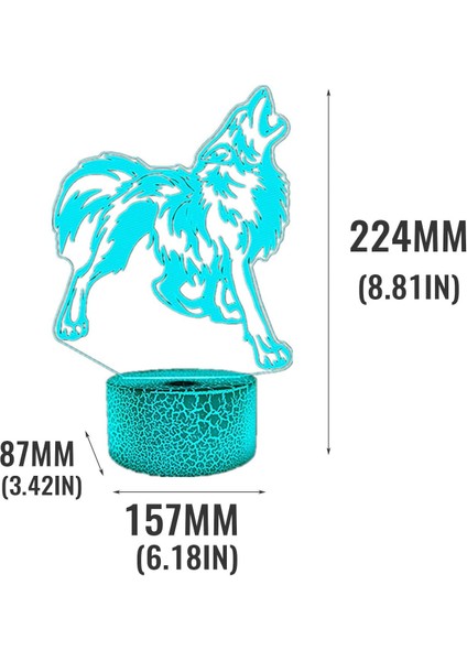 3D Kurt Işıkları, Kurt Kontrol Işığı Shape Crack 16 3D Masaüstü Uzaktan Yaratıcı Işık Gece Renkli LED Işık Noel Ağacı Değiştirme (Çok Renkli, Tek Boyut) (Yurt Dışından)