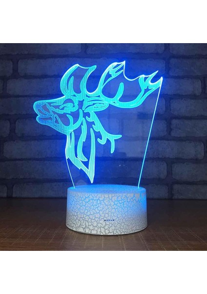 Çocuklar Için 3D Gece Lambası, 3D Fawn Head Illusion Gece Lambası, Zamanlama Uzaktan Kumandalı Dekor Lambası Yeni Yıl Tatili Çocuklar Için Noel Doğum Günü Hediyeleri Çocuk Genç (Yurt Dışından)