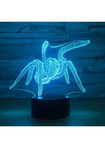 3D Illusion Masa Lambası Gece Lambası Hayvan Örümcek LED Gece Lambası Başucu Lambası 16 Renk Değişimi, Akıllı Dokunmatik Düğme ve Uzaktan Kumanda, Kızlar Çocuklar Çocuklar Erkekler (Yurt Dışından)