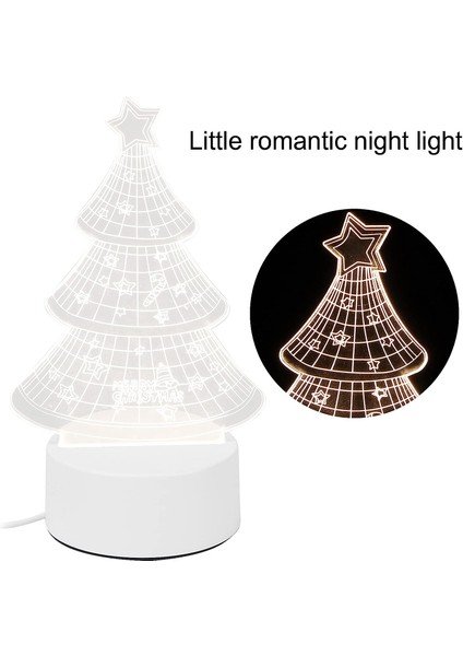 Gece Lambası, 3D Noel Ağacı Gece Lambası Şarj Edilebilir Masa LED Gece Lambası Çocuk Odası Süslemeleri Lamba Noel Hediyeleri Için Sevimli Bebek Çocuk Gece Lambası (Yurt Dışından)