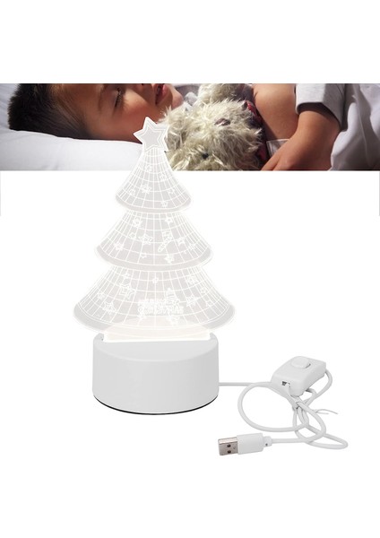 Gece Lambası, 3D Noel Ağacı Gece Lambası Şarj Edilebilir Masa LED Gece Lambası Çocuk Odası Süslemeleri Lamba Noel Hediyeleri Için Sevimli Bebek Çocuk Gece Lambası (Yurt Dışından)