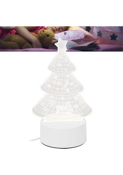 Gece Lambası, 3D Noel Ağacı Gece Lambası Şarj Edilebilir Masa LED Gece Lambası Çocuk Odası Süslemeleri Lamba Noel Hediyeleri Için Sevimli Bebek Çocuk Gece Lambası (Yurt Dışından)