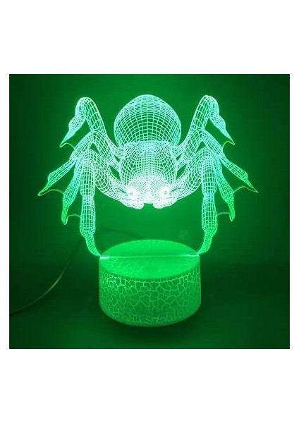 3D Örümcek Gece Lambası Illusion Gece Lambası 7 Renk Değiştiren Dokunmatik Anahtar Masa Masa Dekorasyon Lambaları Akrilik Düz Abs Taban USB Kablosu Oyuncak (Otobüs) (Yurt Dışından) fiyatları