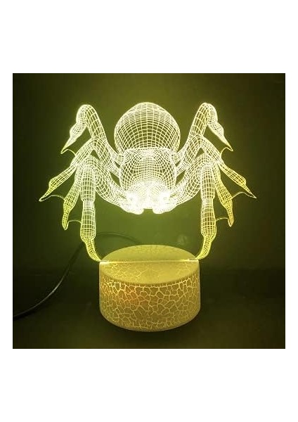 3D Örümcek Gece Lambası Illusion Gece Lambası 7 Renk Değiştiren Dokunmatik Anahtar Masa Masa Dekorasyon Lambaları Akrilik Düz Abs Taban USB Kablosu Oyuncak (Otobüs) (Yurt Dışından) modelleri