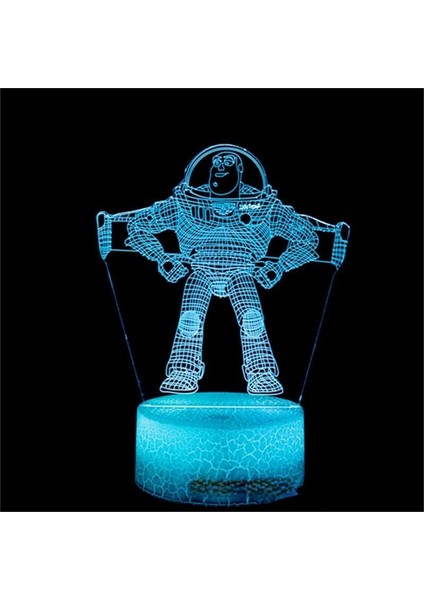 Hayranları Için Anime Disneyed 3D Nightlight 16 Renk Dekor Illusion Uzaktan Kumandalı LED Lamba, Manga Buzz Lightyear Şekil Noel Hediyesi Oyuncaklar Çocuklar/erkekler (Yurt Dışından)