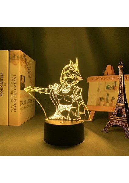 3D LED Lamba Genshin Impact Sara Çocuk Odası Dekorasyonu Için Doğum Günü Hediyesi Genshin Impact Sara LED Gece Lambası Oyunu (Yurt Dışından)
