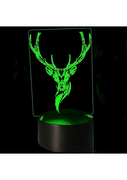 3D Geyik Gece Lambası Masa Danışma Optik Illusion Lambaları 7 Renk Değiştirme Işıkları LED Masa Lambası Noel Ev Aşk Doğum Günü Çocuk Çocuk Dekor Oyuncak Hediye (Yurt Dışından)